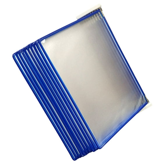 LIOOBO Wall Mounted Magazine Holder Wall Hanging Files Storage Rack Blue Metal Frame 1Pcs