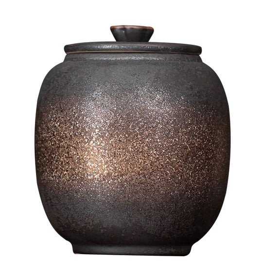 LIOOBO Ceramic Storage Jar Tea Lovers Gold Iron Glaze 1Pack