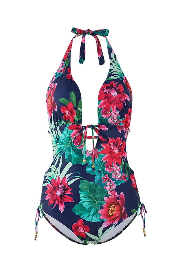 Backless One Piece Swimsuits for Women Halter Bathing Suits Swimwear