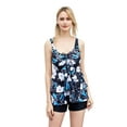 thumbnail image 1 of LIORA Women's Two Piece Tankini Swimsuit with Shorts Floral Halter Top Bathing Suit Tummy Control Swimwear, 1 of 6