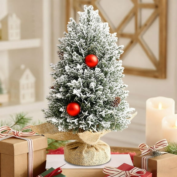 LIORAGLJ 12.6in Desktop Mini Christmas Tree Made of PVC for Home and Office Festive Decoration