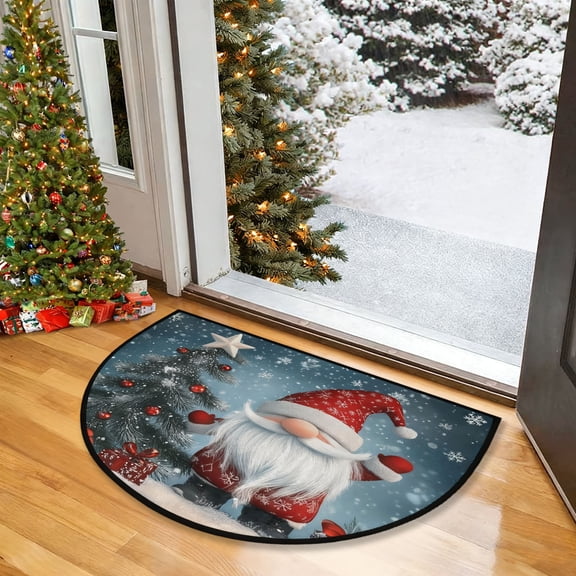 LIORAGLJ 15.75x23.62in Semi-Circular Door Mat High-Density Polyester for Entryway Bathroom