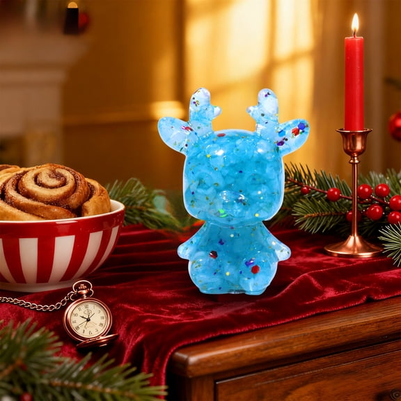 LIORAGLJ 2.75x2.08x1.49in Christmas Deer Desktop Ornament Made of Resin for TV Cabinet Coffee Table and Bookcase Decoration