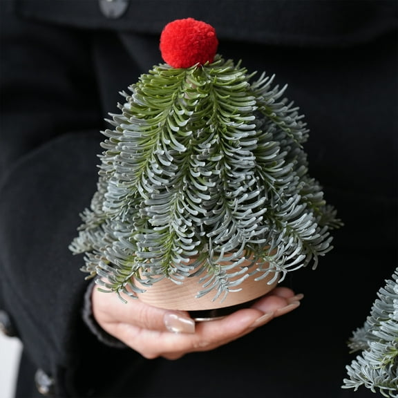 LIORAGLJ 6.6x3.3x3.3in Music Box Handheld Christmas Tree Ornament Scene Setter Holiday Mood Decor