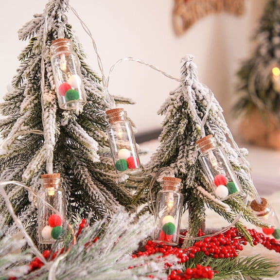 LIORAGLJ 78.74in Christmas Led Wishing Bottle Light String Battery Operated for Indoor Holiday Decoration Tree Window Stair Railing Safe Plastic Easy Maintenance