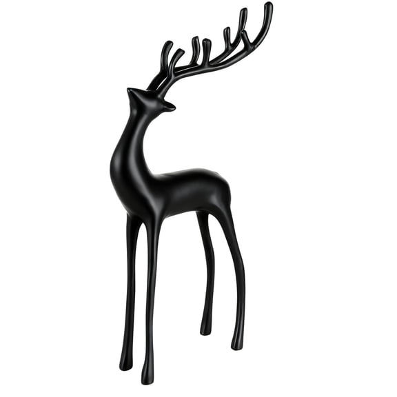 LIORAGLJ 9.84 in European Style Faux Deer Statue for Entryway Decor Home Garden Ornament