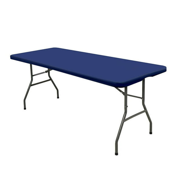 LIORAGLJ 96x30in Spandex Picnic Tablecloth Stretchable Washable Rectangular Table Cover for Outdoor Indoor Gatherings (Blue)