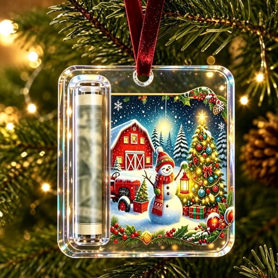 LIORAGLJ Christmas Decoration Wallet Pendant Acrylic Bag Keychain Tree Ornament