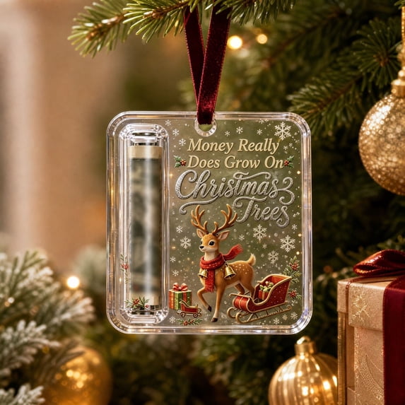 LIORAGLJ Christmas Gift Card Holder Ornament Acrylic Creative Tree Hanger