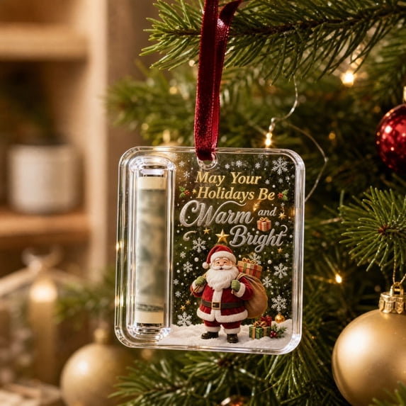 LIORAGLJ Christmas Gift Card Holder Ornament Acrylic Creative Tree Hanger