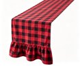 thumbnail image 1 of LIORAGLJ Christmas Table Runner with Ruffled Ends Double-Sided Plaid for Dining Table Window Decor, 1 of 6