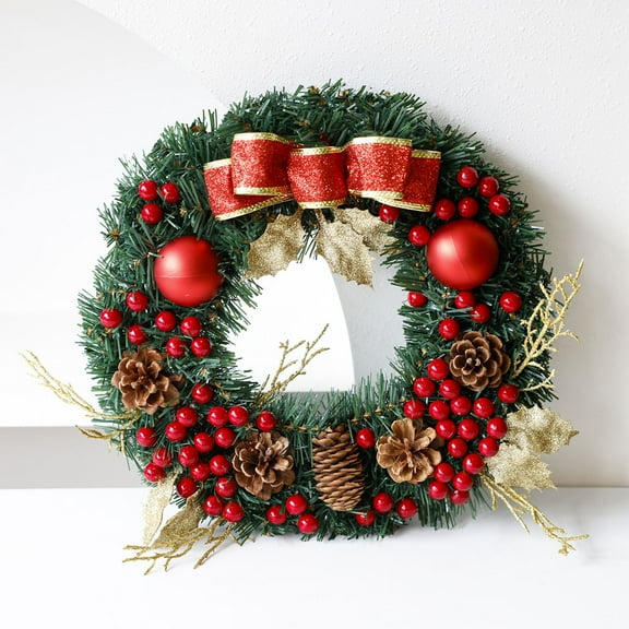 LIORAGLJ Christmas Wreath for Door Wall Decoration Holiday Focal Point High-Quality Artificial Materials Multiple Styles Easy Installation Good Gift