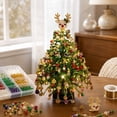 thumbnail image 1 of LIORAGLJ DIY Beaded Christmas Tree Kit Reindeer/Santa/Cross 3 Styles Tabletop Craft Decor, 1 of 7