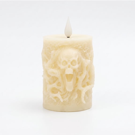 LIORAGLJ Flameless Bone Resin Candle Light, Halloween Gothic Decor, Party Haunted House Mood Lamp Gift