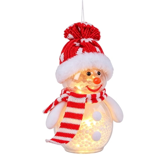 LIORAGLJ LED Lighted Snowman Hanging Ornament for Christmas Tree Door Window Decor