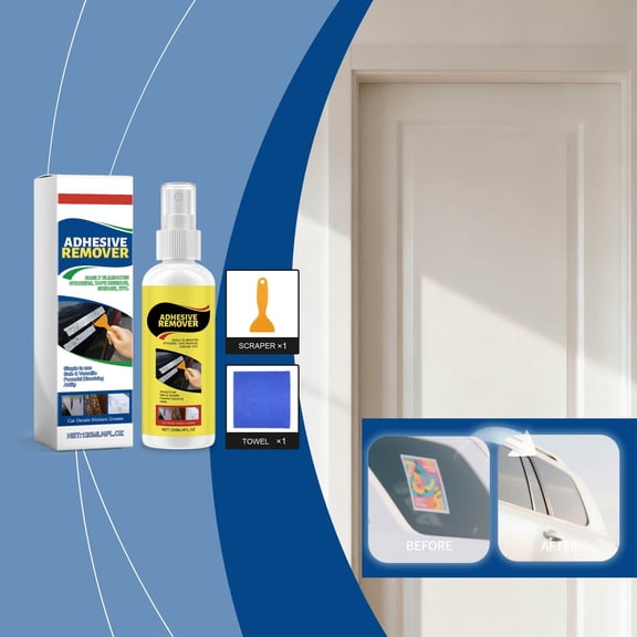 LIORAGLJ Multi-Surface Adhesive Remover Spray with Scraper, 120ml Effective Residue Removal for Glass, Wood, Metal, Plastic Surfaces