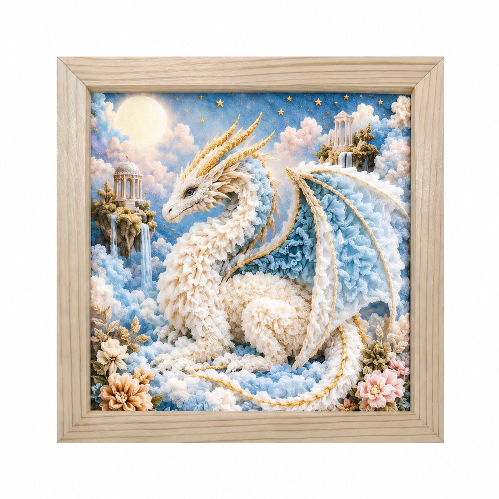 LIORAGLJ Punch Needle Kit DIY Art Picture Set with Wooden Frame Sky ...