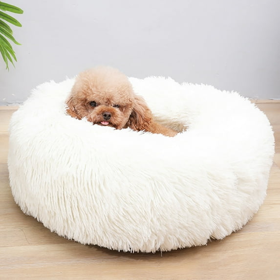 LIORAGLJ S to XXL Round Winter Pet Sleeping Bag Bed, Warm Soft Calming Bed for Dogs and Cats