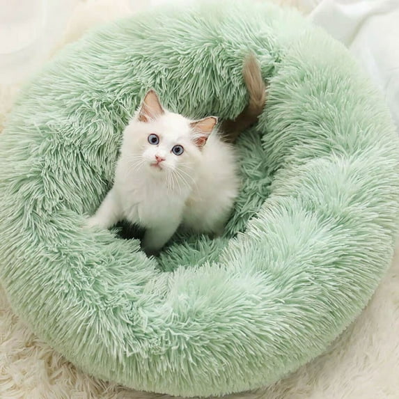 LIORAGLJ S to XXL Round Winter Pet Sleeping Bag Bed, Warm Soft Calming Bed for Dogs and Cats