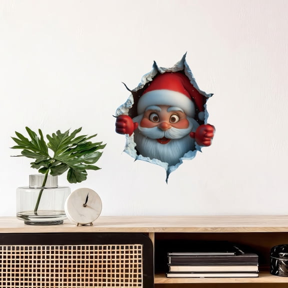 LIORAGLJ Santa Claus Reindeer Sticker Set for Holiday Party Decoration Waterproof Vinyl for Gift Wrapping and Surfaces