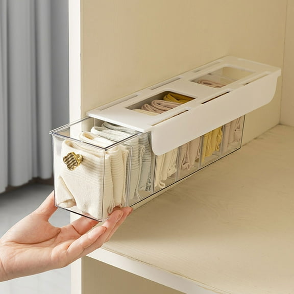 LIORAGLJ Underwear Socks Three-in-One Storage Box Transparent Cover Wall Mounted Tidying Box Household Organizer