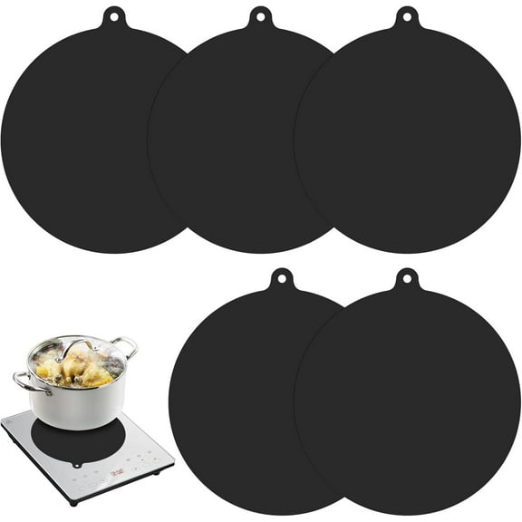 LIOUCBD 5 Piece Silicone Mats, Electric Induction Cooktop Protection Mat, Induction Cooktop Mats, Non-slip Silicone Mat, Induction Cooktop Protection Mats, Cooktop Scratch Protection Cover