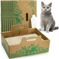 thumbnail image 1 of LIOUCBD 8 Pack Disposable Cat Litter Boxes, Leakproof Double Layer Cardboard Cat Litter Pan, Foldable Portable Small Pet Liner Tray with Scoop for Travel, 15.8 x 11.7 x 5.8 Inch, 1 of 8