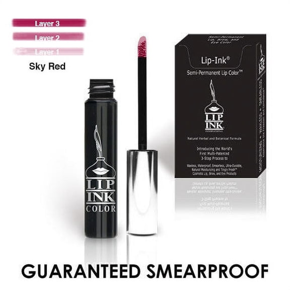 LIP INK 100% Smearproof Trial Lip Kits, Sky Red