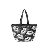 Wildfox 14.5" Women's Embroidered Lips Icon Tote Bag