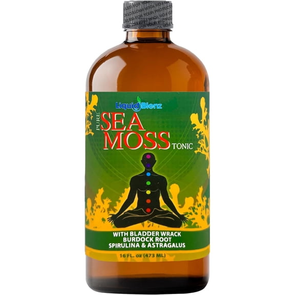 LIQUID BLENZ Sea Moss Tonic, 16 fl oz Natural Herbal Supplement for Overall Body Support, Energy & Wellness Boost