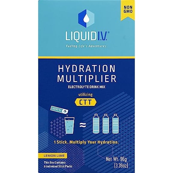 LIQUID I.V. Hydration Multiplier, Electrolyte Powder, Easy Open Packets, Supplement Drink Mix, 6 Count