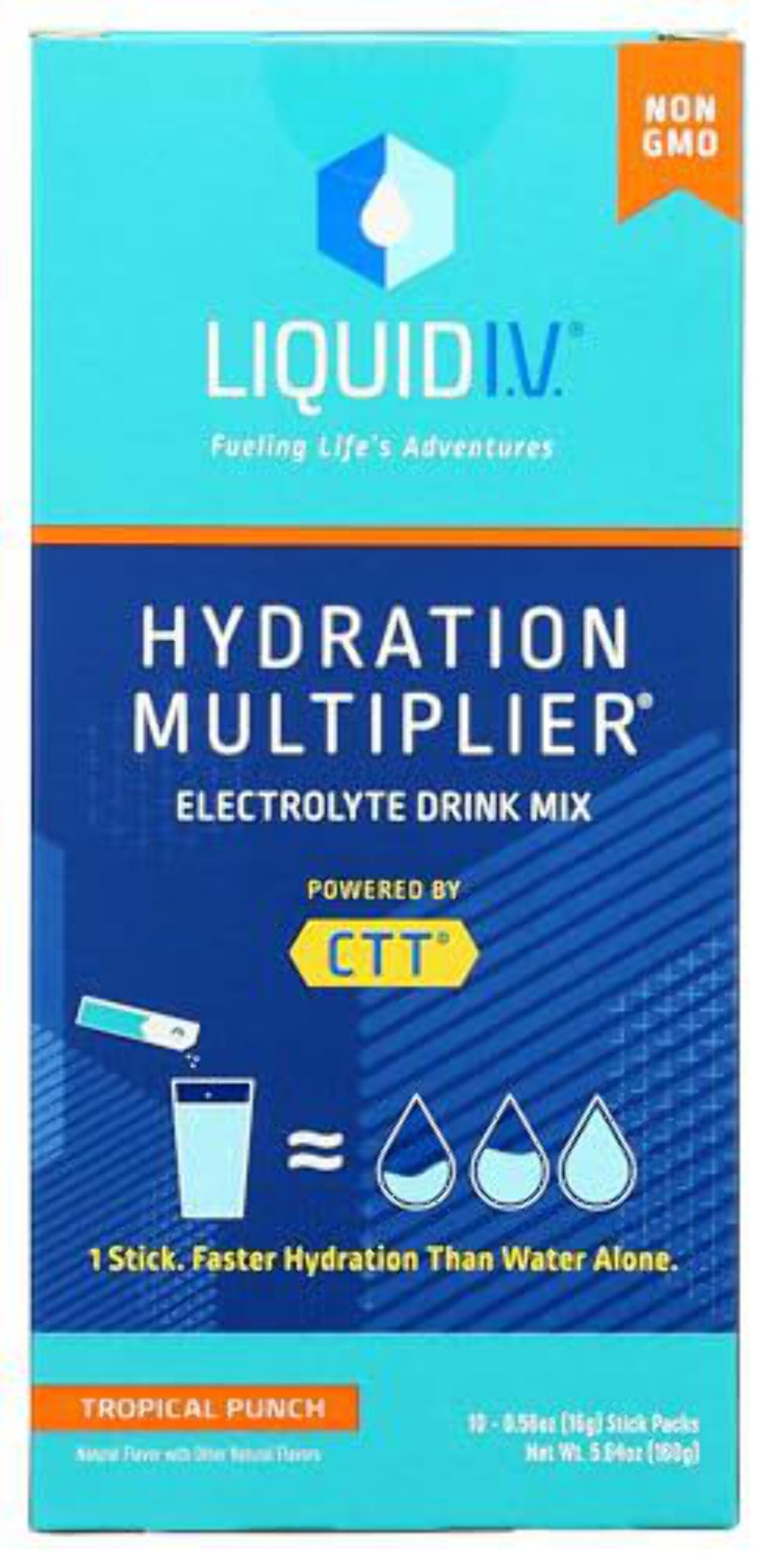 LIQUID IV Tropical Punch Hydration Drink Mix 10 Count, 5.64 OZ