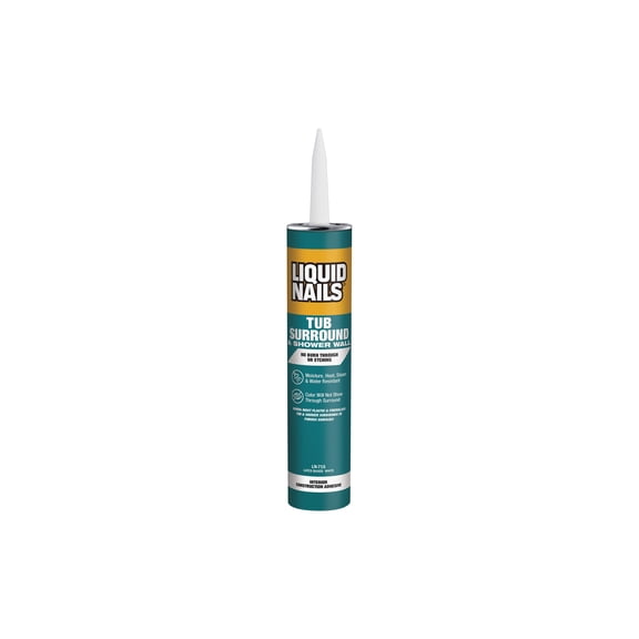 LIQUID NAILS LN-715 Tub Surround and Shower Adhesive (Low VOC) (10-Ounce) (1, Fur Pak)