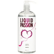 LIQUID PASSION Natural Water-Based Personal Lube, pH Friendly, Fragrance-Free & Hydrating, Safe for Toys & Condoms. Made in USA - 34 Fl Oz
