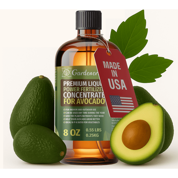 ⭐ LIQUID POWER Avocado Fertilizer - Professional Liquid Plant Food for Avocado - Fast-Acting Concentrate for Growth, Strong Roots & High-Yield Harvest - 8 oz - Indoor & Outdoor Use