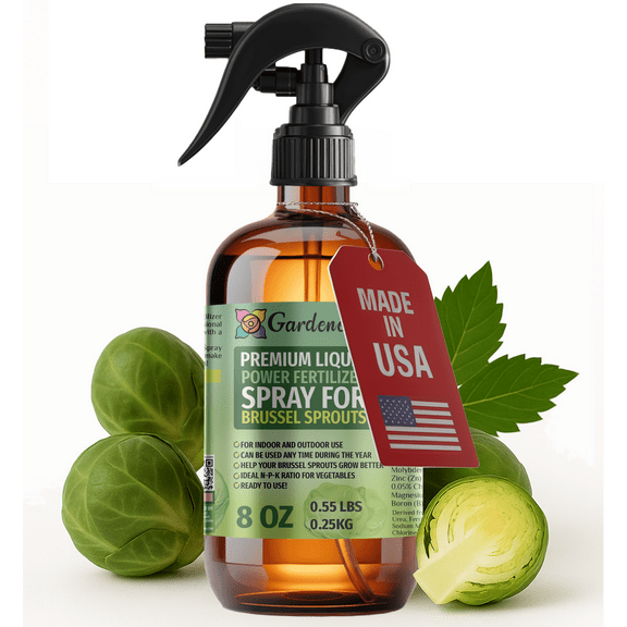 ⭐ LIQUID POWER Brussel Sprout Fertilizer Spray – Ready-to-Use Liquid Plant Food for Brussel Sprouts – Easy Application – Fast-Acting Formula for Growth, Roots & Yield – Indoor & Outdoor – 8 oz