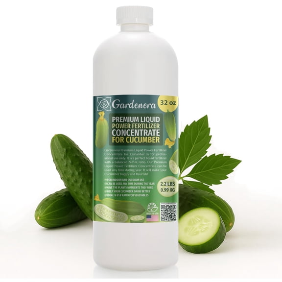 ⭐ LIQUID POWER Cucumber Fertilizer - Premium Liquid Plant Food for Cucumbers - Fast-Acting Concentrate for Growth, Strong Roots & High-Yield Harvest - 32 oz - Indoor & Outdoor Use