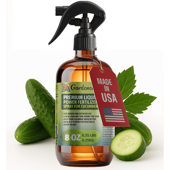 ⭐ LIQUID POWER Cucumber Fertilizer Spray – Ready-to-Use Liquid Plant Food Mist for Cucumber – Premixed, Easy Application – Fast-Acting Formula for Growth, Roots & Yield – Indoor & Outdoor Use – 8 oz