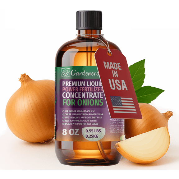 ⭐ LIQUID POWER Onion Fertilizer - Professional Liquid Plant Food for Onions - Fast-Acting Concentrate for Growth, Strong Roots & High-Yield Harvest - 8 oz - Indoor & Outdoor Use