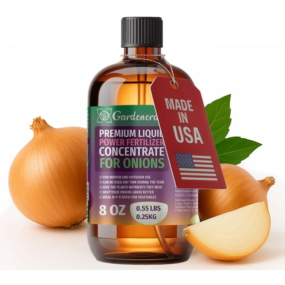 ⭐ LIQUID POWER Onions Fertilizer - Professional Liquid Plant Food for Onions - Fast-Acting Concentrate for Growth, Strong Roots & High-Yield Harvest - 8 oz - Indoor & Outdoor Use