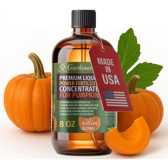 ⭐ LIQUID POWER Pumpkin Fertilizer - Professional Liquid Plant Food for Pumpkin - Fast-Acting Concentrate for Growth, Strong Roots & High-Yield Harvest - 8 oz - Indoor & Outdoor Use