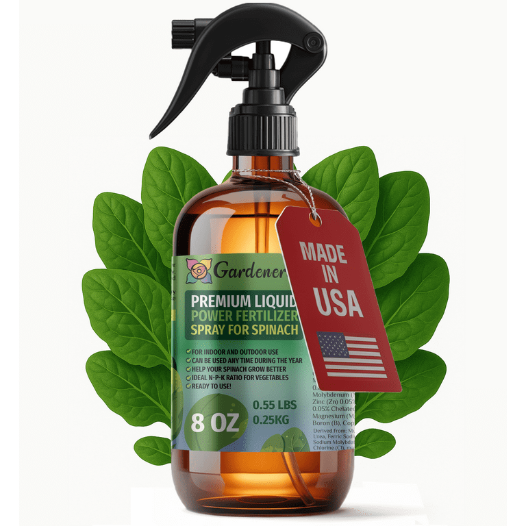 LIQUID POWER Spinach Fertilizer Spray  Ready-to-Use Liquid Plant Food  Mist for Spinach  Premixed, Easy Application  Fast-Acting Formula for  Growth, Roots & Yield  Indoor & Outdoor Use