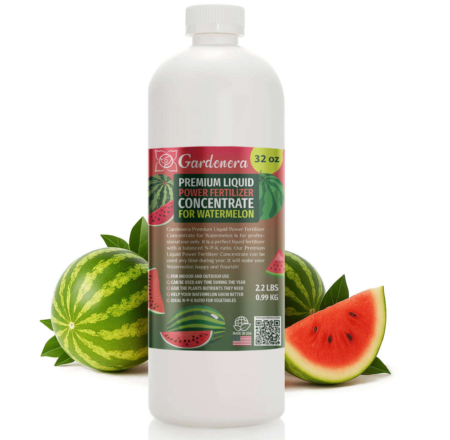 ⭐ LIQUID POWER Watermelon Fertilizer - Premium Liquid Plant Food for Watermelon - Fast-Acting Concentrate for Growth, Strong Roots & High-Yield Harvest - 32 oz - Indoor & Outdoor Use