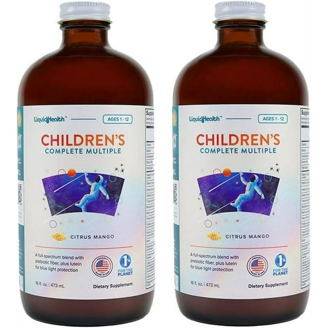 LIQUIDHEALTH Children's Complete Multivitamin, NonGMO, Probiotic, for