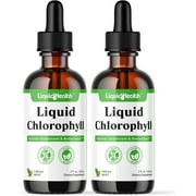 LIQUIDHEALTH Chlorophyll Liquid Drops Deodorant, Detox, Energy & Immune Support, 2 fl Oz 2-Pack