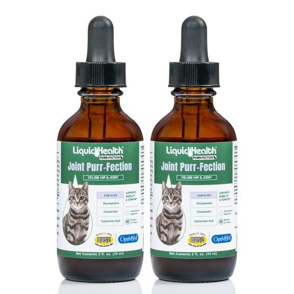 LIQUIDHEALTH Glucosamine Cat Joint Supplement for Hip Pain & Joint Pain Relief, 2.3 Oz 2-Pack