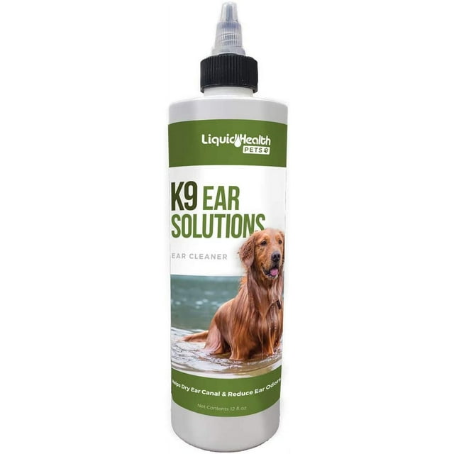 LIQUIDHEALTH K9 Dog Ear Cleaner Solution Ear Cleaning Drops with Boric