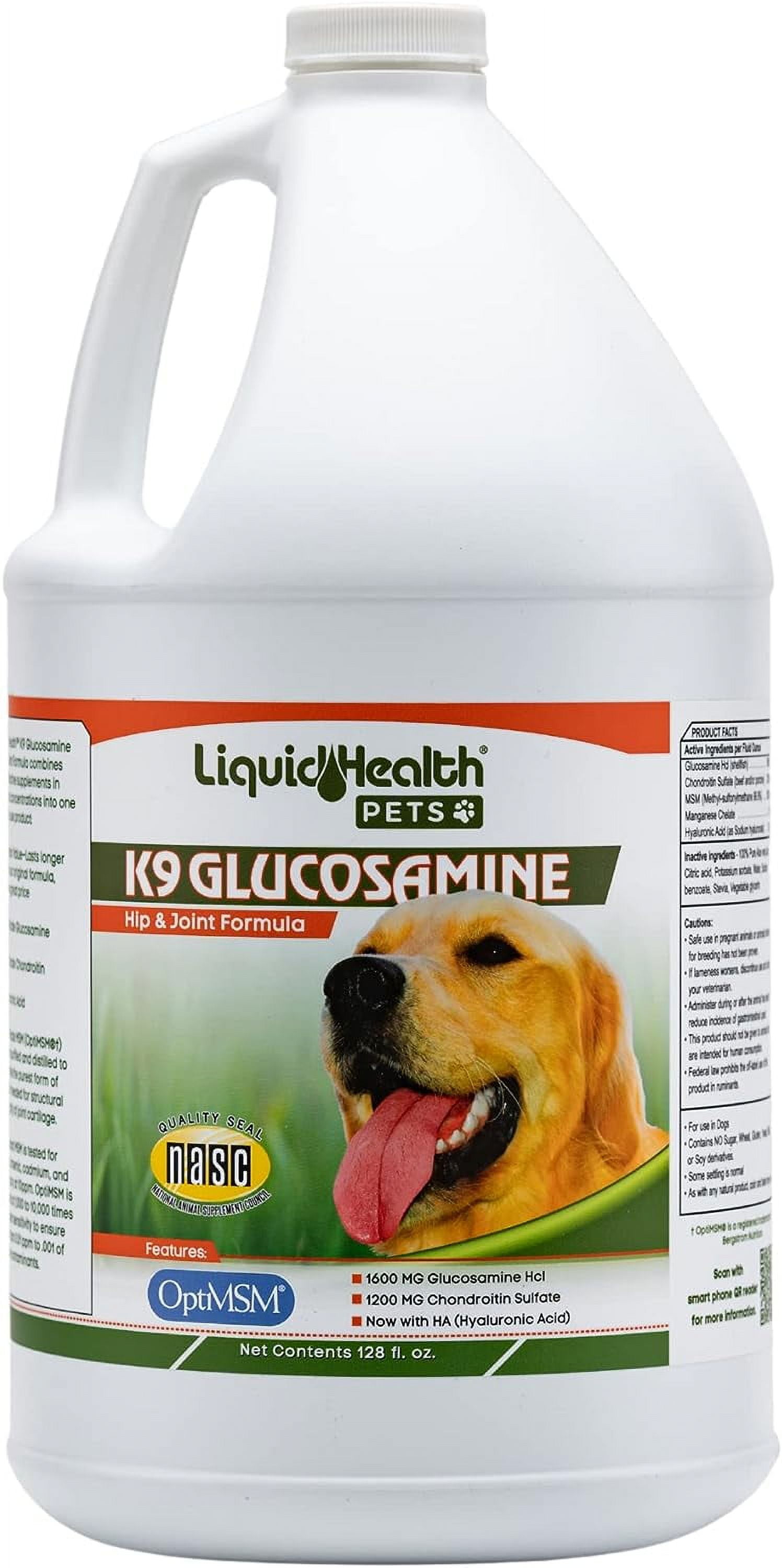 LIQUIDHEALTH K9 Glucosamine for Dogs Hip & Joint Juice Liquid Vitamin, 32 Fl. Oz 2-Pack