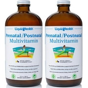 LIQUIDHEALTH Liquid Prenatal and Postnatal Vitamins for Women Vegan Folate Supplement, 32 Fl. Oz 2-Pack