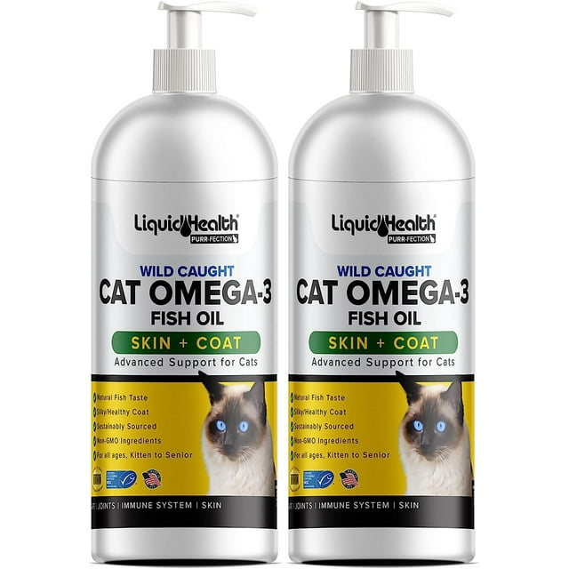 LIQUIDHEALTH Omega 3 Fish Oil Cat Supplements & Vitamins with EPA, DPA